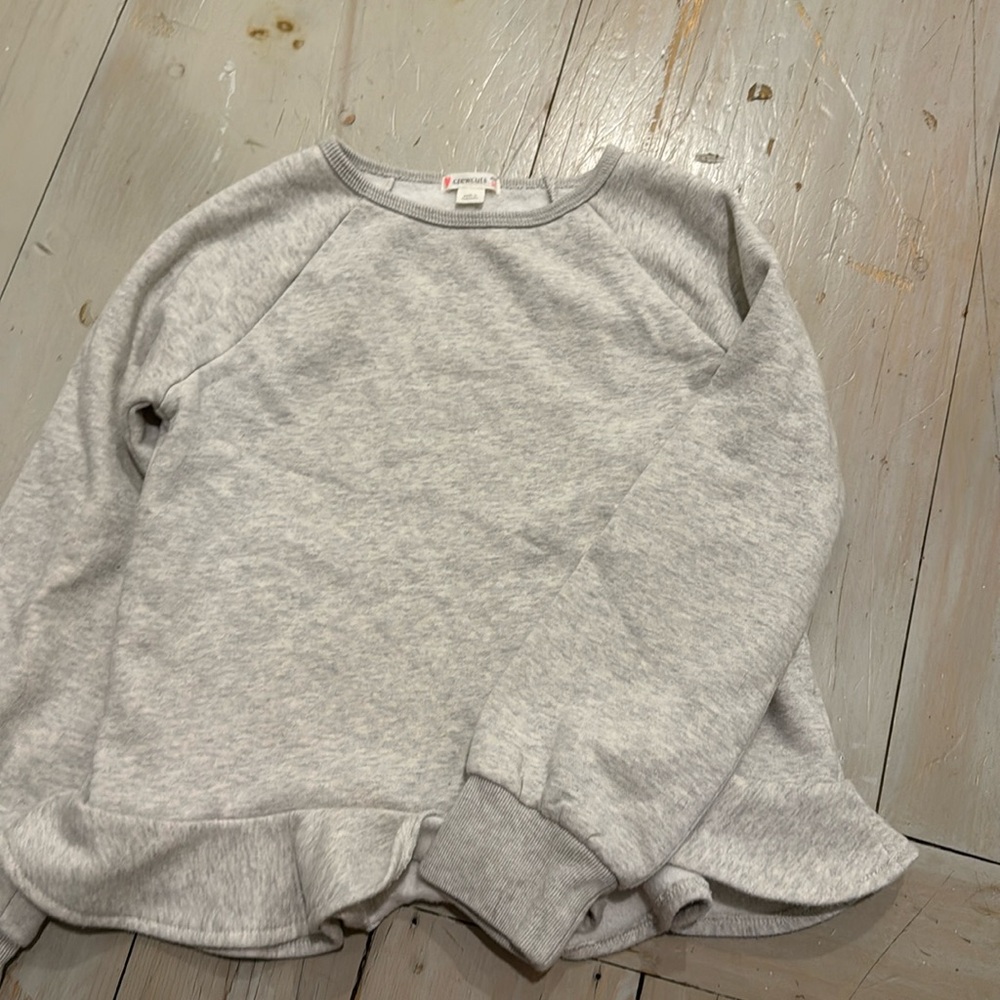 crew cuts long sleeve ruffle hem sweatshirt